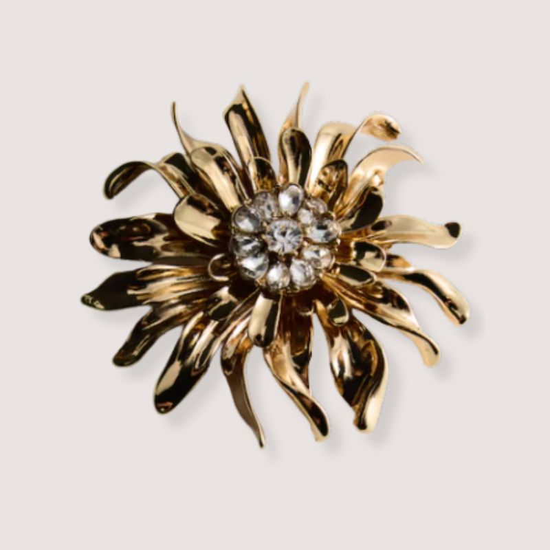 Metallic Flower Brooch