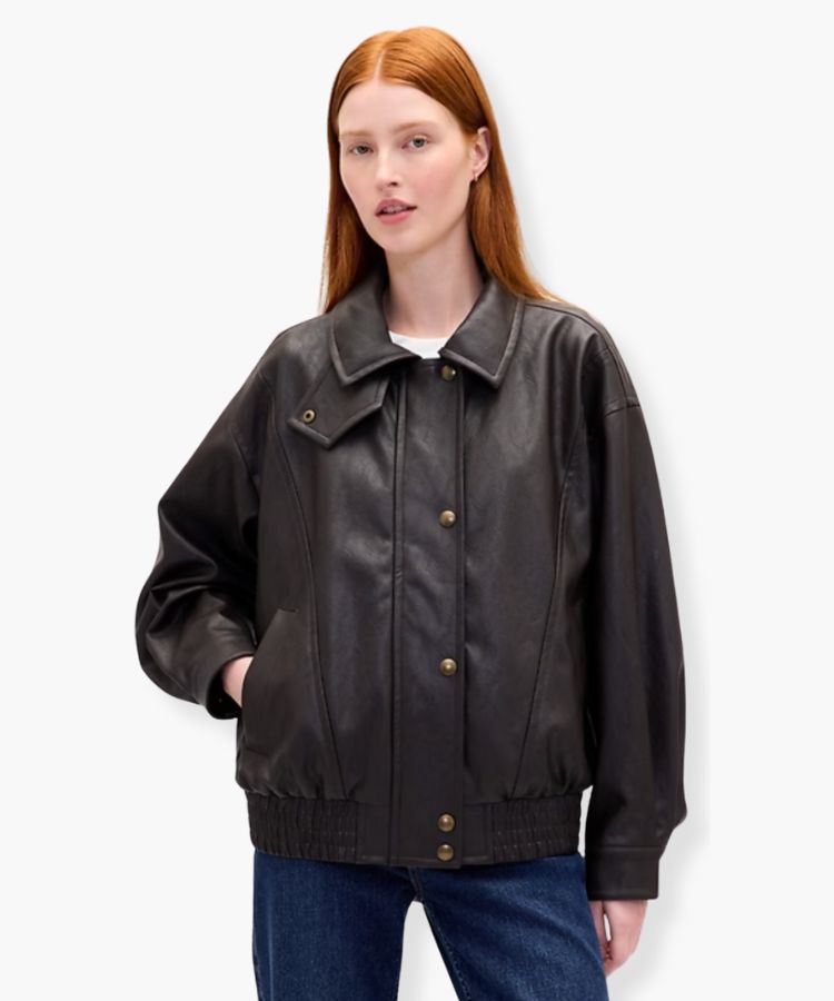Oversized Vegan Leather Jacket