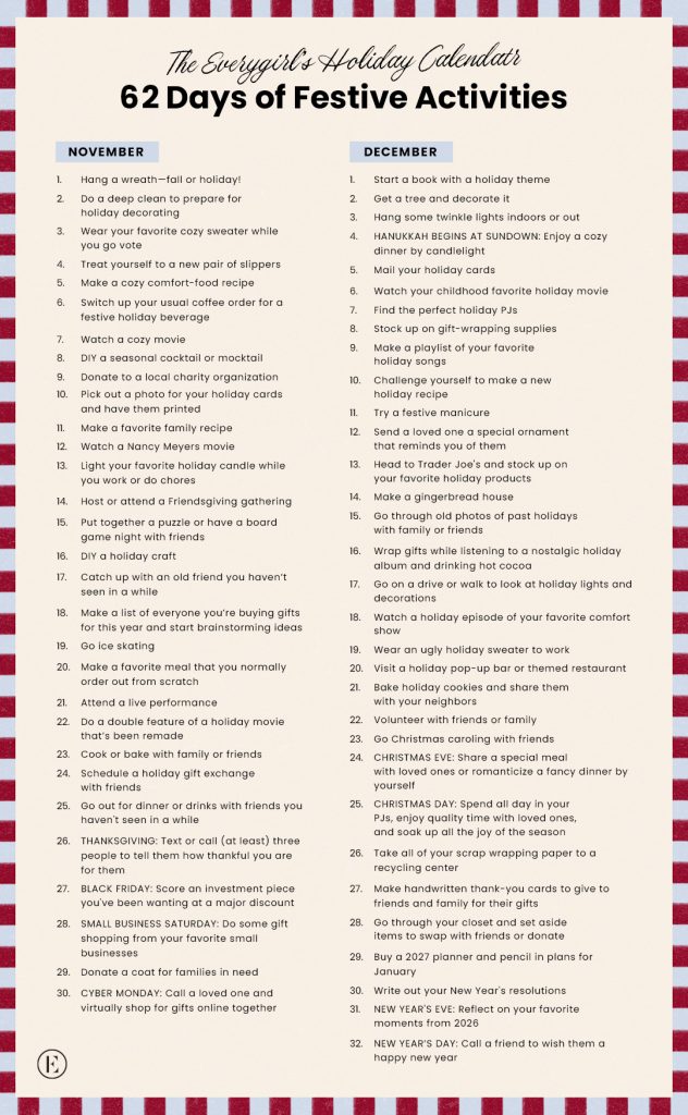 the everygirl's holiday calendar 2026