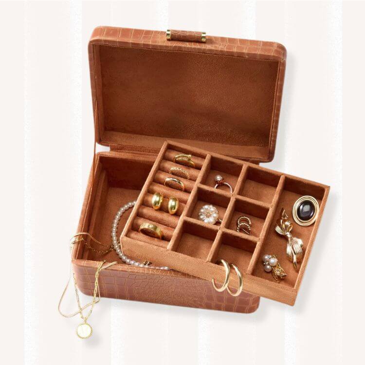 Croc Leather Jewelry Box