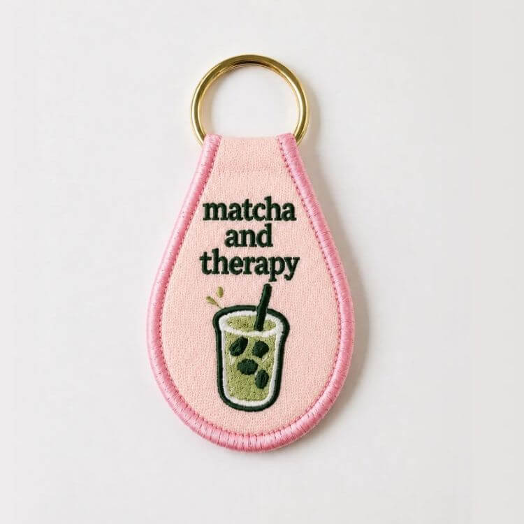Matcha & Therapy Keychain