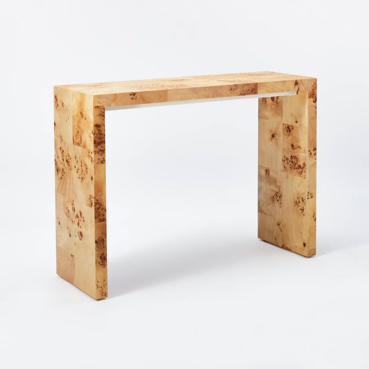 Burled Wood Console Table