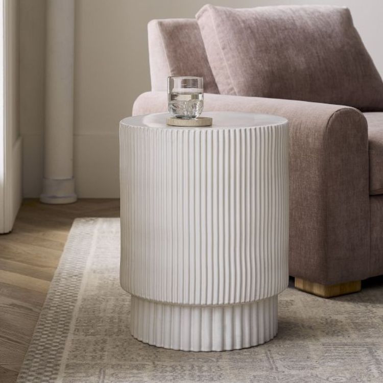 Fluted Ceramic Side Table