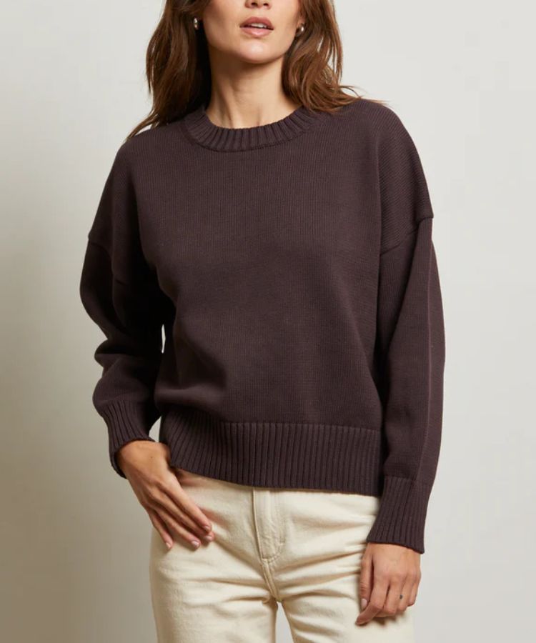 Janet Cotton Boxy Crewneck Sweater