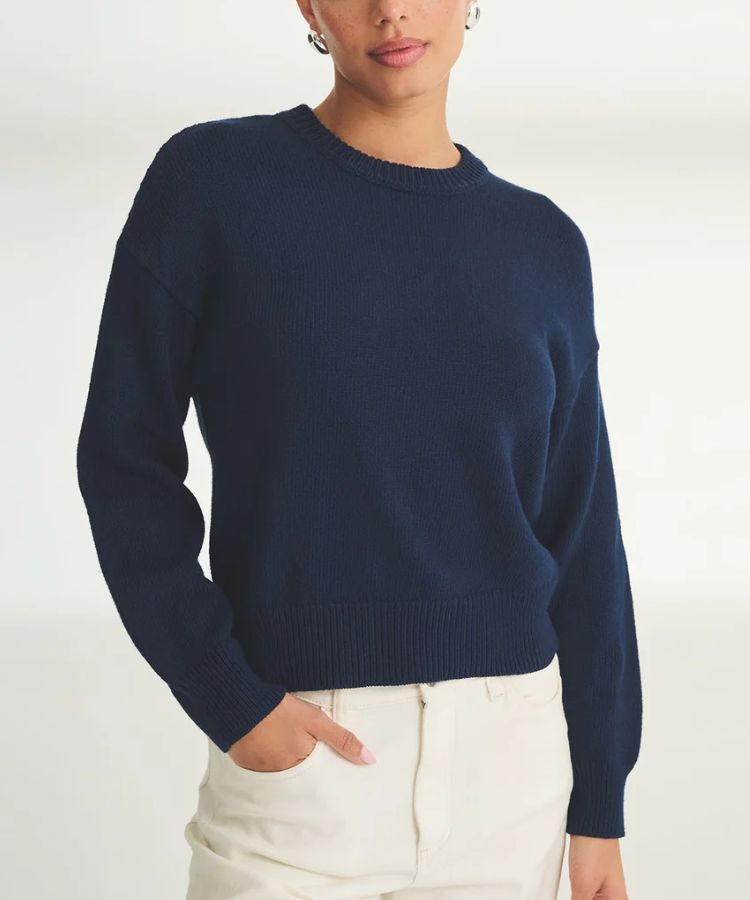 Cotton Relaxed Crewneck Sweater