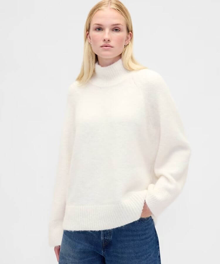 Fuzzy Oversized Turtleneck Sweater