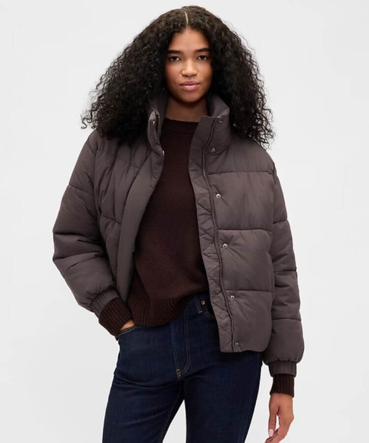 Faux Fur-Trim Puffer Jacket