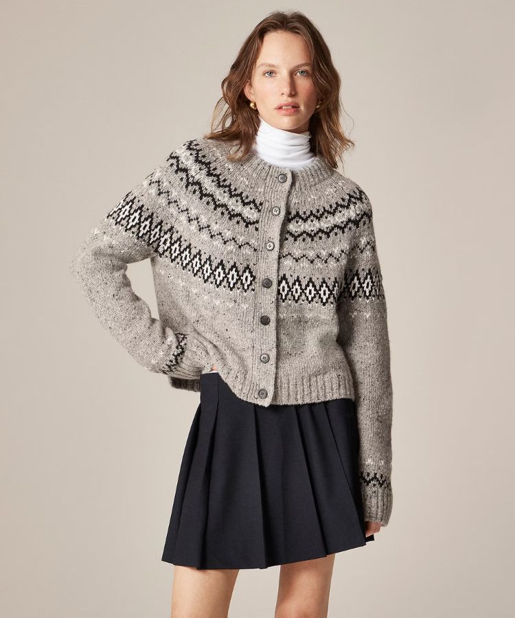 Wool Blend Fair Isle Cardigan