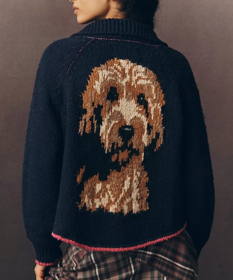 Dog Icon Cardigan Sweater