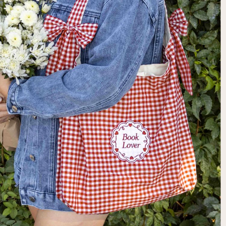 Gingham Book Lover Tote