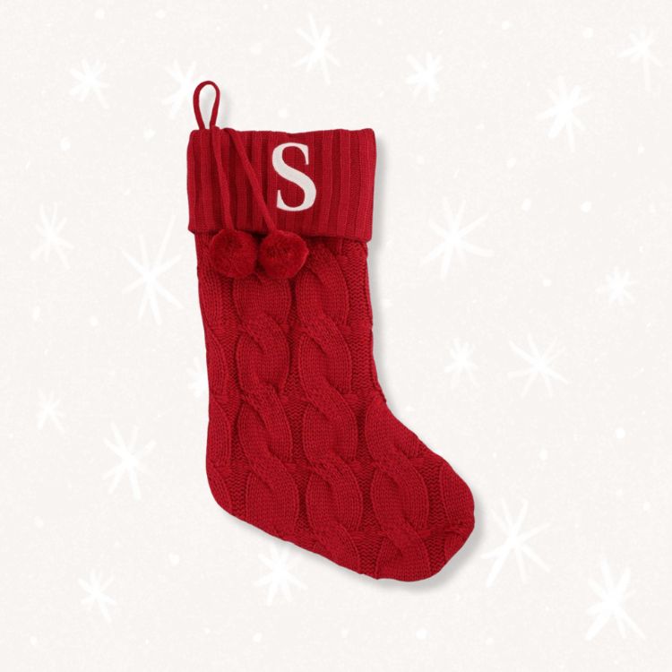 Red Cable Knit Stocking