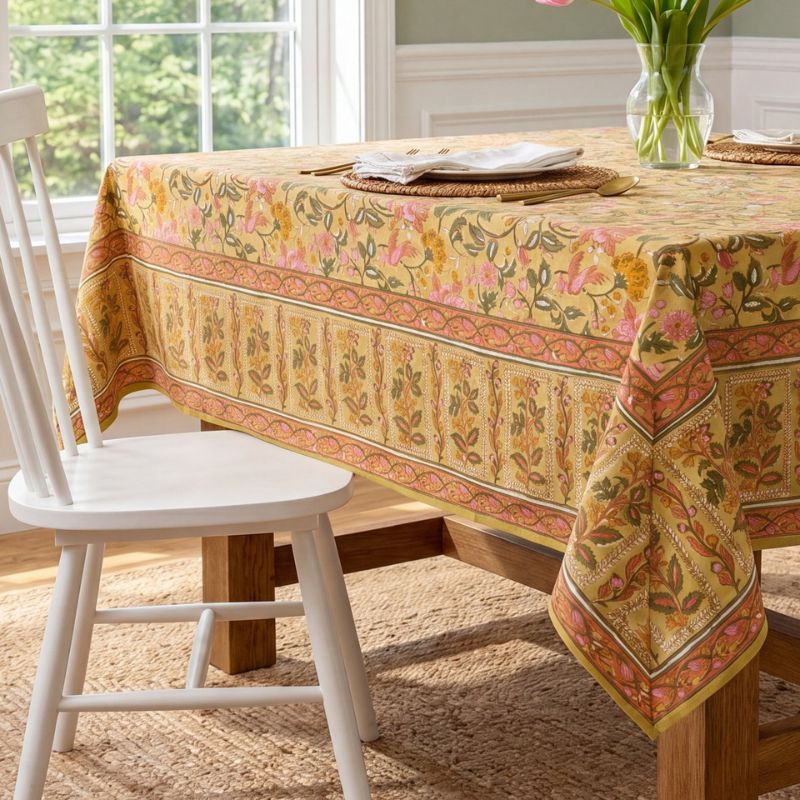 Cotton Floral Tablecloth