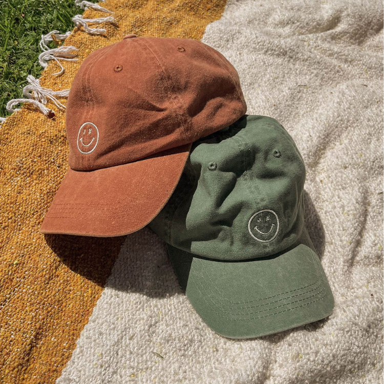 Embroidered Smiley Cap