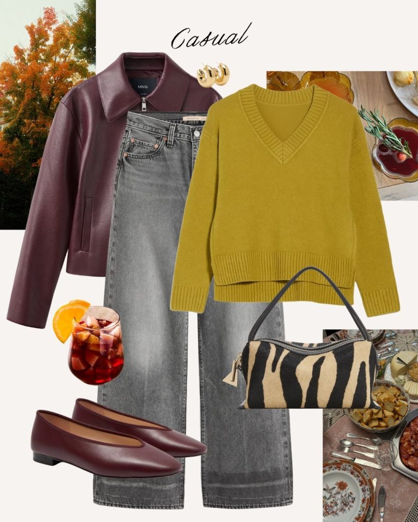 chartreuse and plum thanksgiving outfit