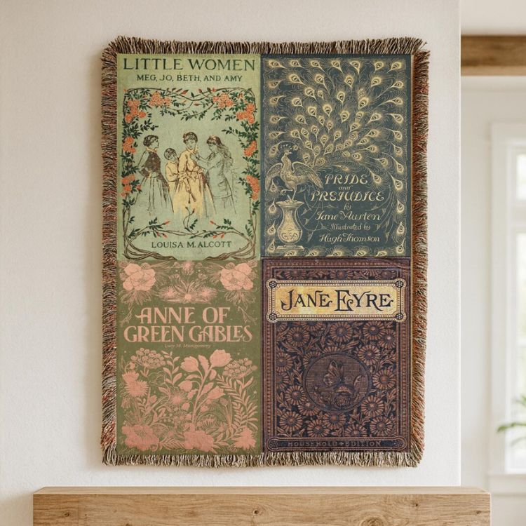 Vintage Book Cover Blanket