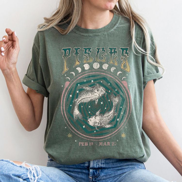 Pisces Zodiac Vintage Tee