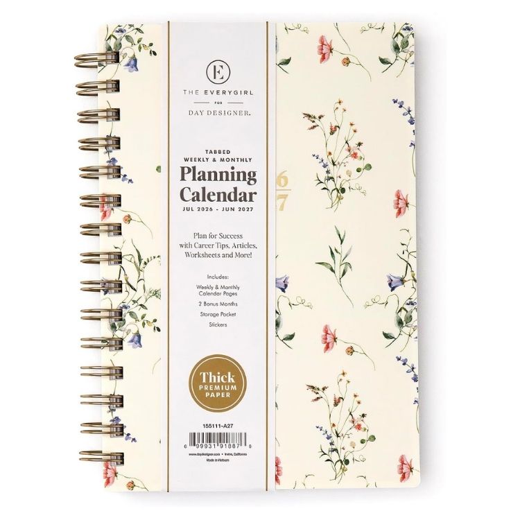 2026/2027 Weekly/Monthly Marisa Floral Planner