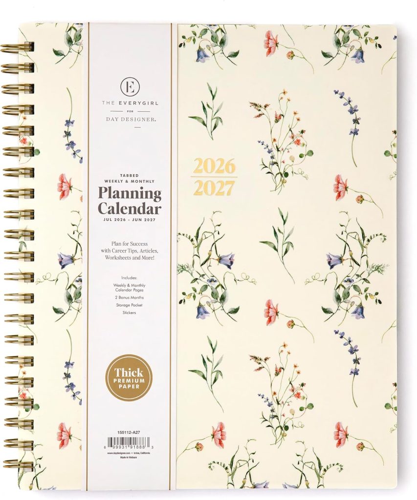2026/2027 Weekly/Monthly Marisa Floral Planner