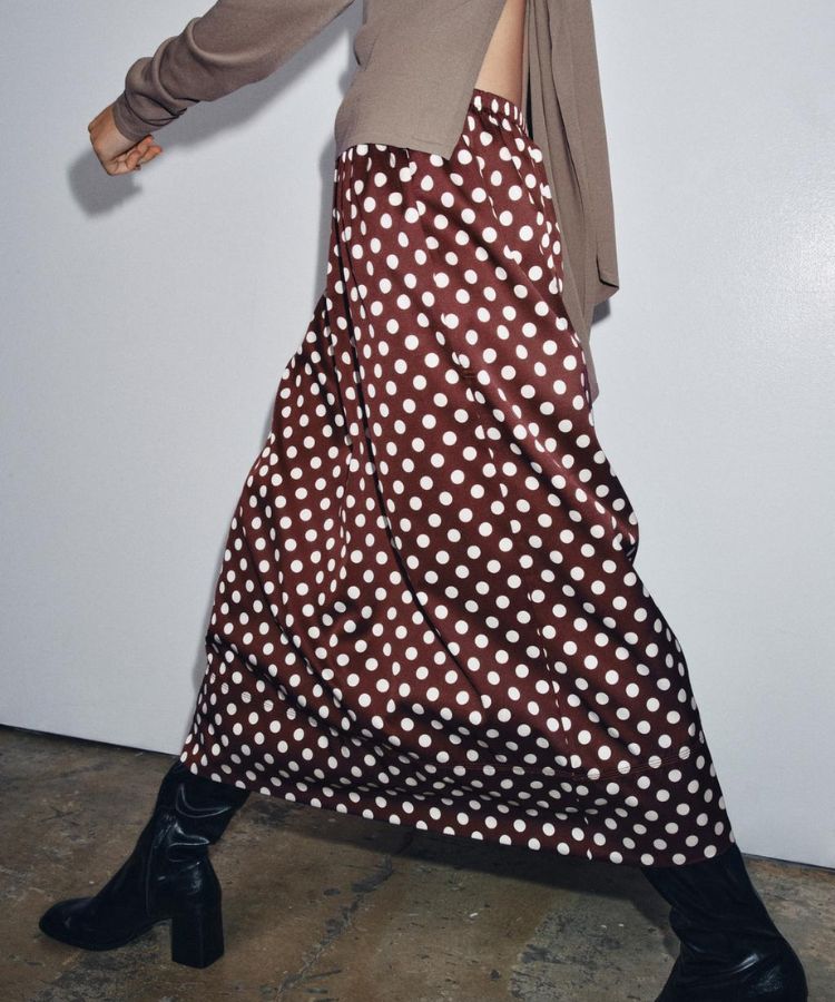 Polka Dot Midi Skirt