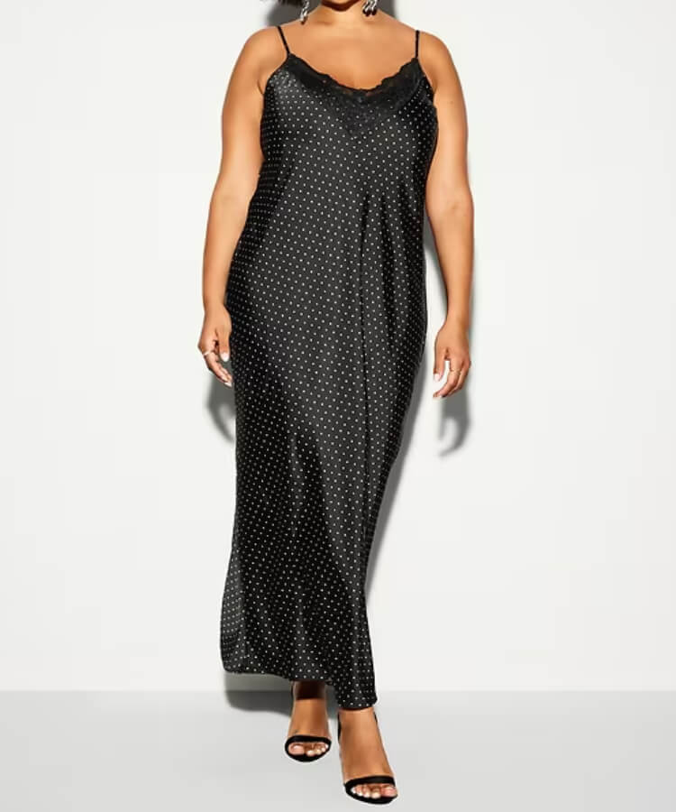 V-Neck Satin Maxi Dress