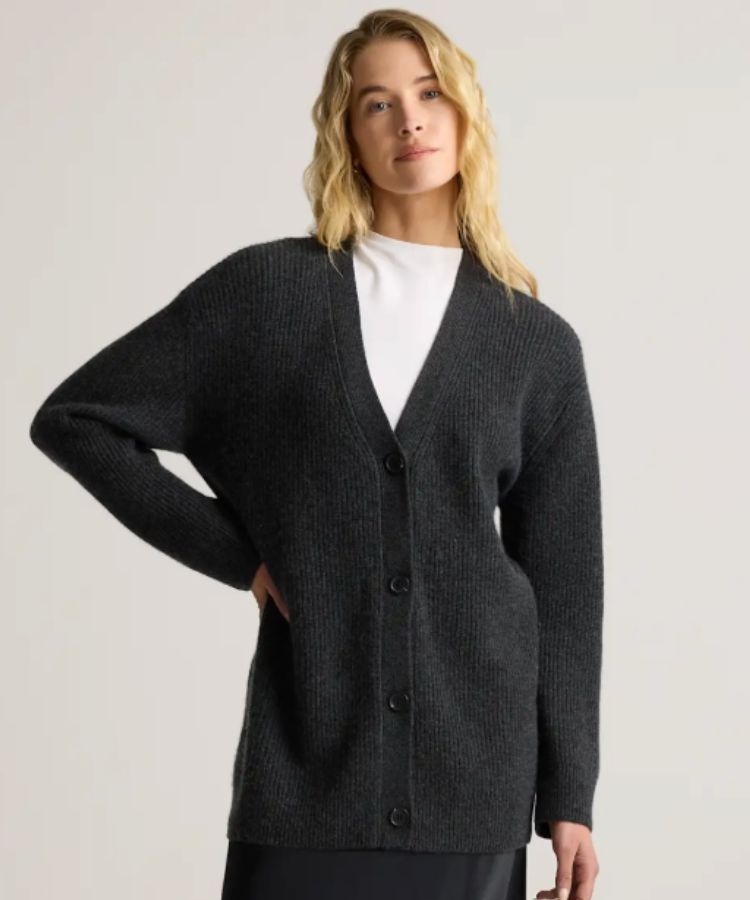 Mongolian Cashmere Oversized Boyfriend Cardigan Sweater