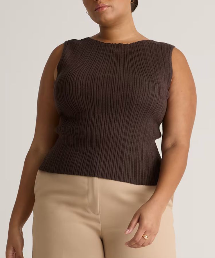 Cotton Cashmere Ribbed Tank