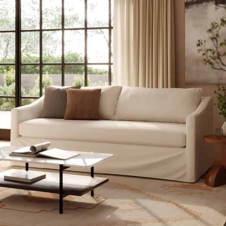 White Slipcover Sofa