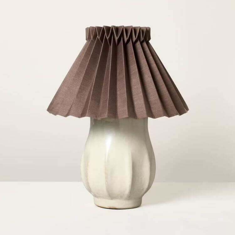 Pleated Ceramic Accent Lamp