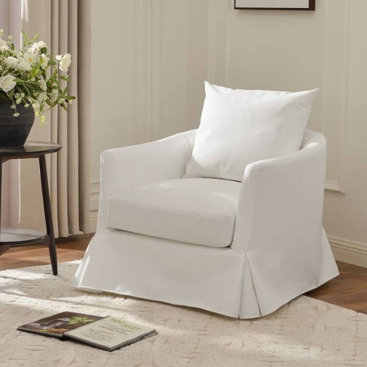 Upholstered Slipcovered Armchair