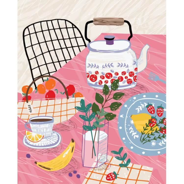 Teapot Picnic Table Paint-by-Number