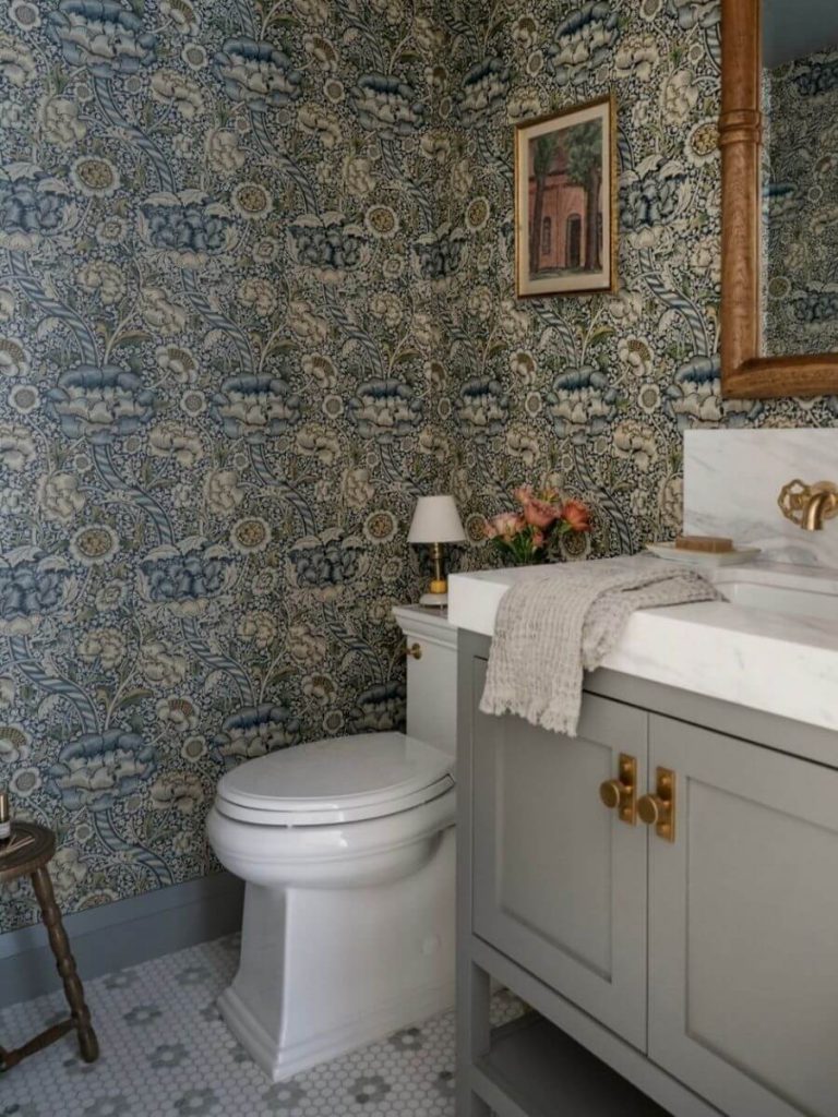 pattern drenching bathroom