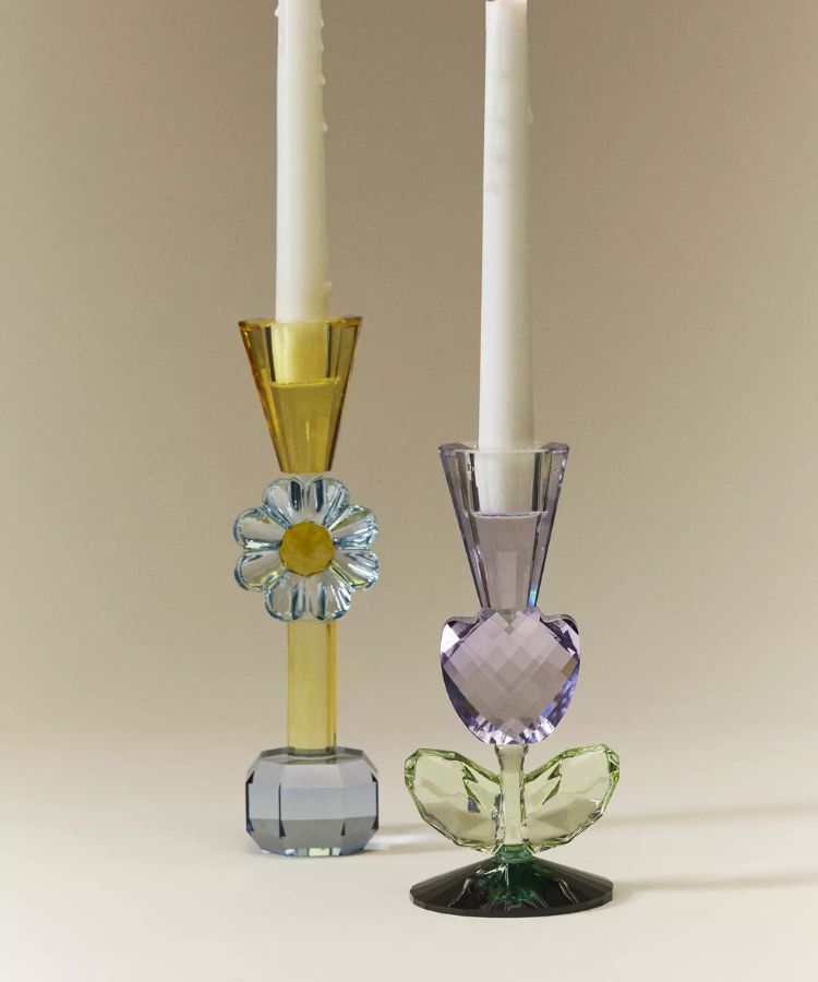 Cut Glass Figural Candle Holder