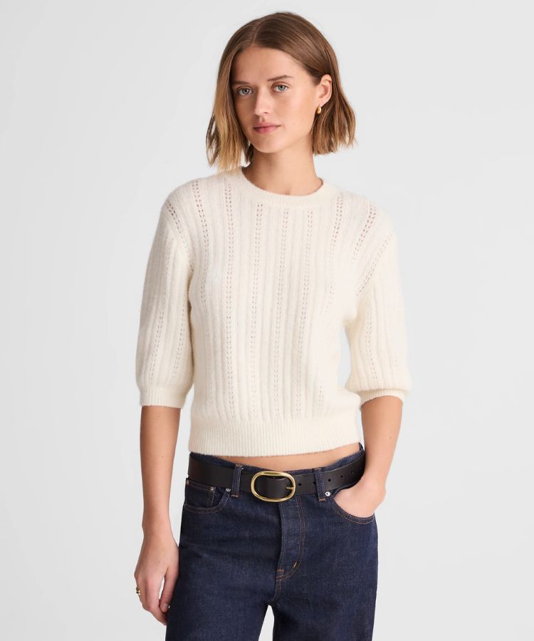 CloudSoft Short-Sleeve Sweater Tee