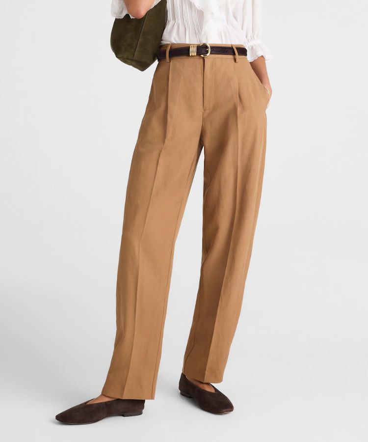 High-Rise Barrel-Leg Pants