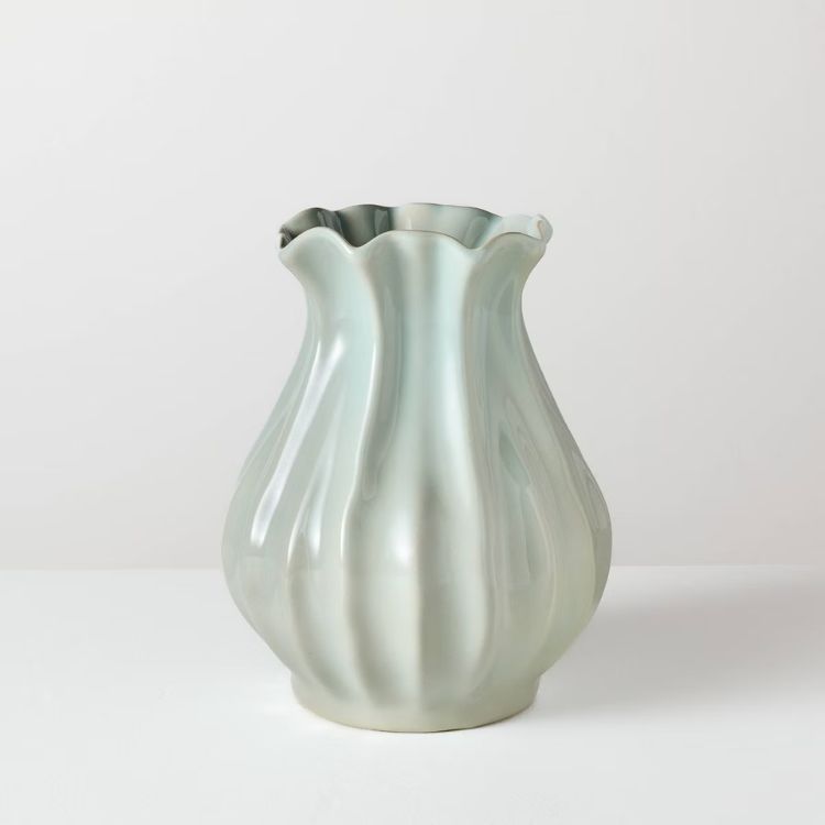 Pleated Ceramic Decorative Vase