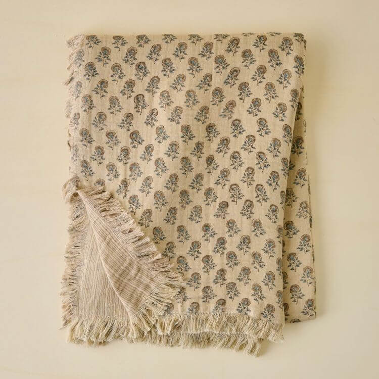 Floral-Print Throw Blanket