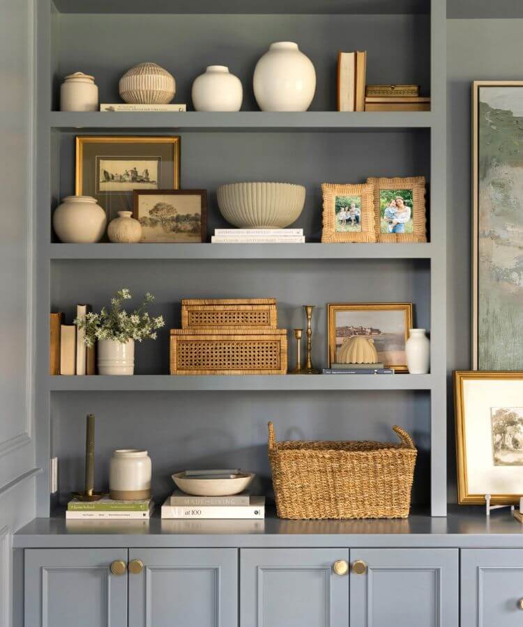spring shelf decor