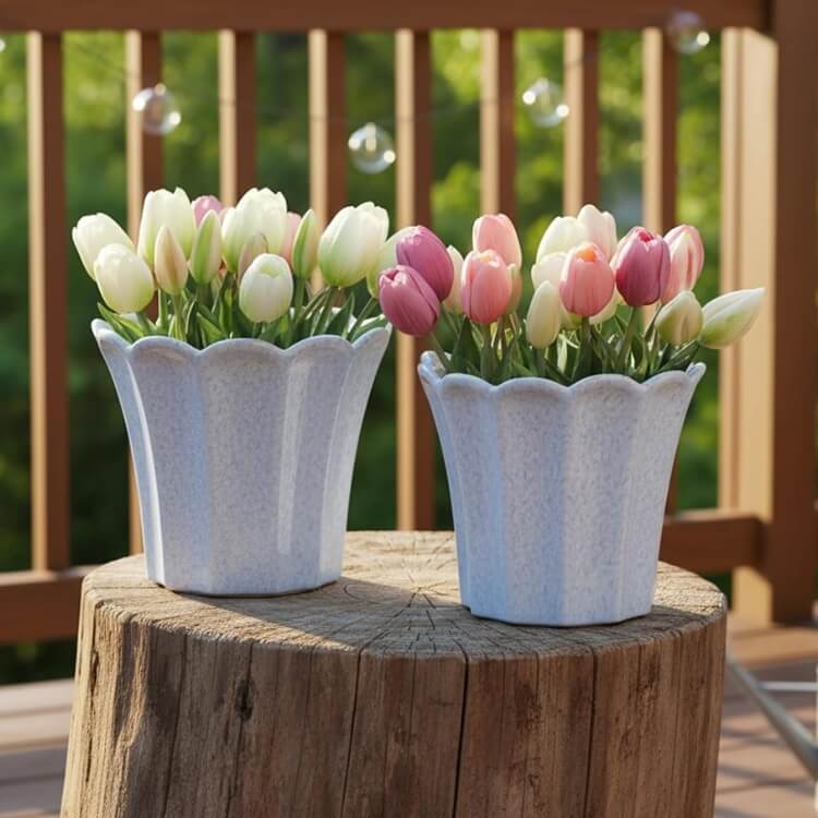 Fluted Ceramic Pots