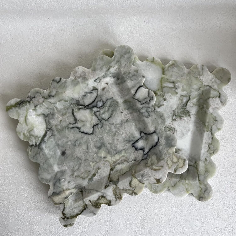 Scalloped Marble Tray