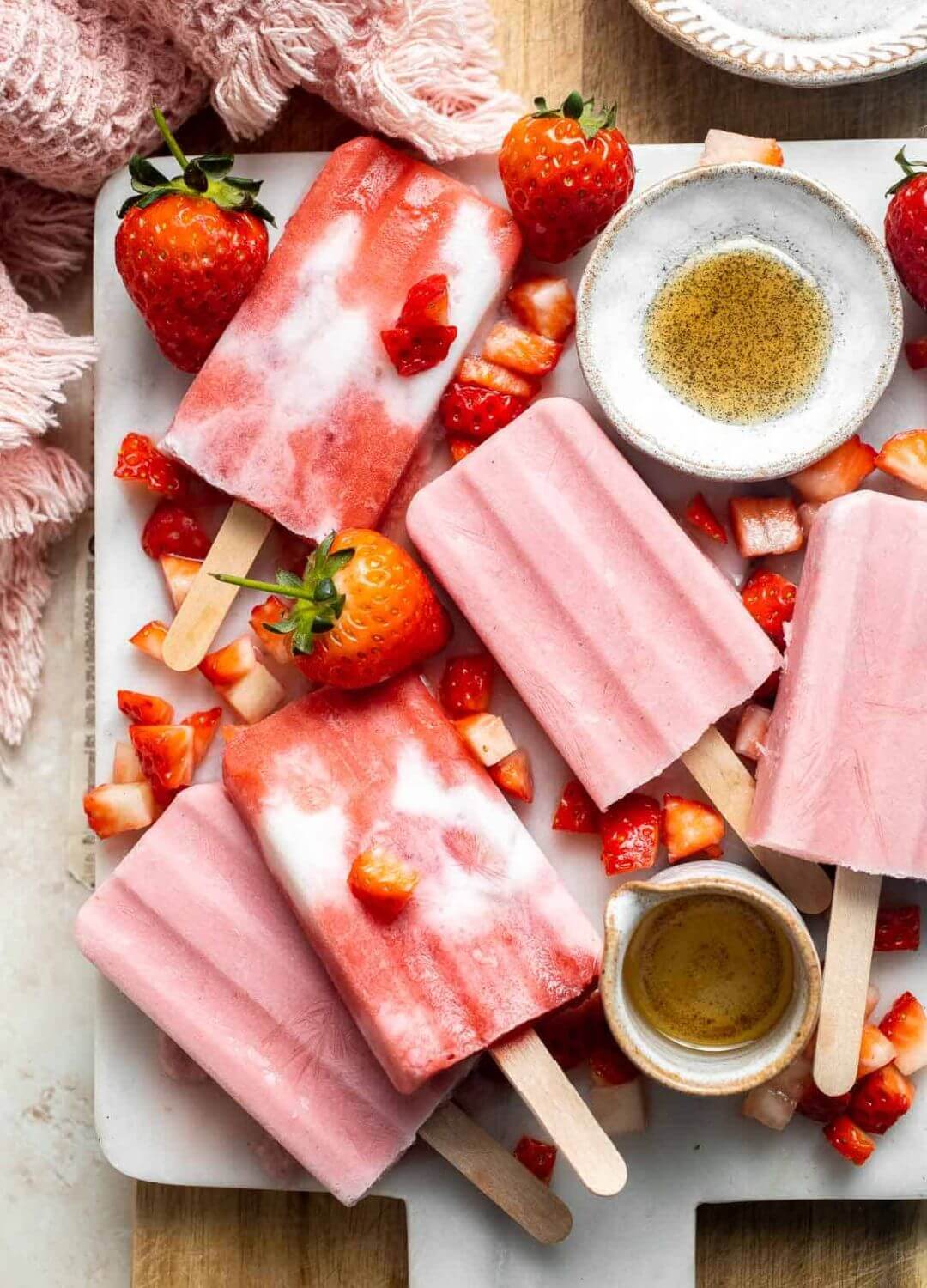 strawberries and cream popsicles spring dessert recipe