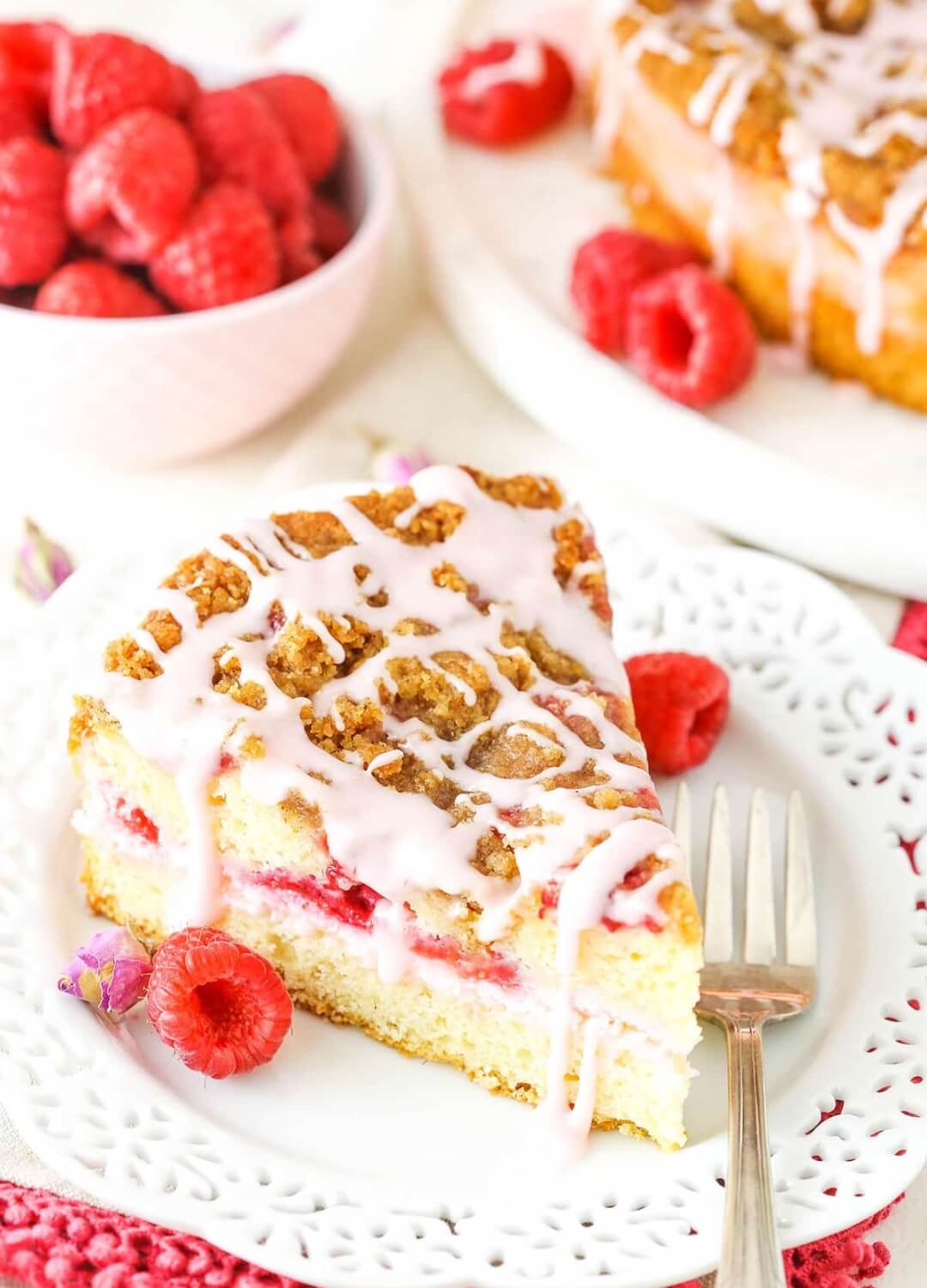 raspberry rose coffee cake spring dessert recipe