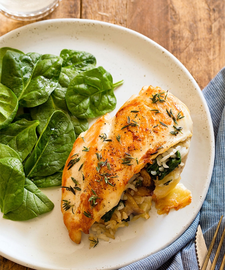 mushroom rice stuffed chicken breast recipe