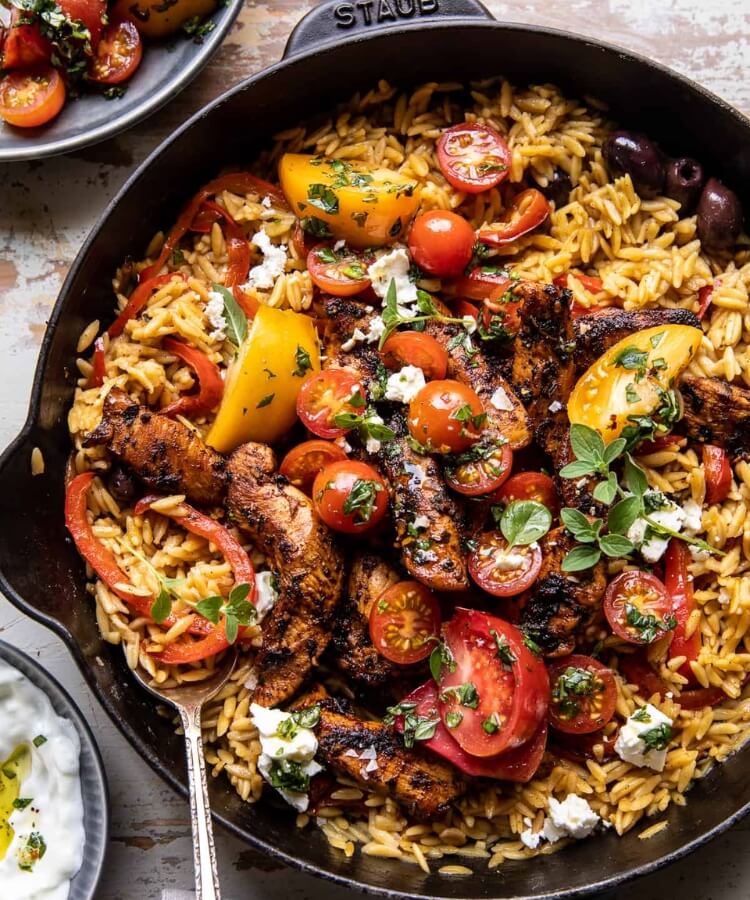 Greek chicken and orzo