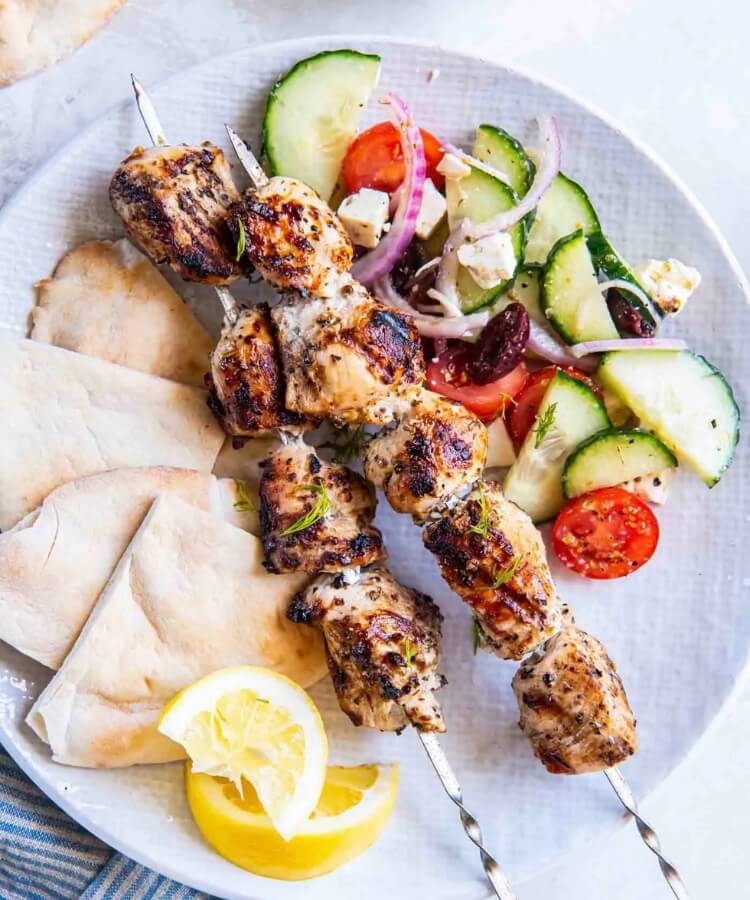 Greek chicken souvlaki