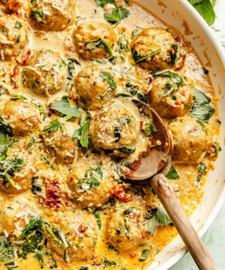 chicken florentine meatballs