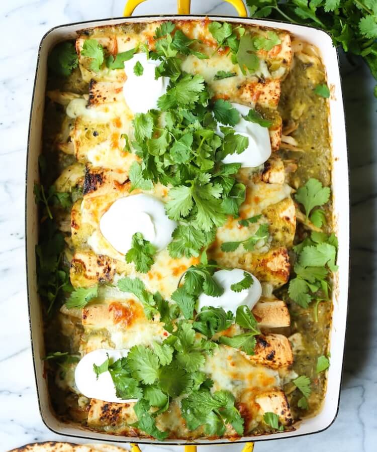 chicken enchiladas with green sauce