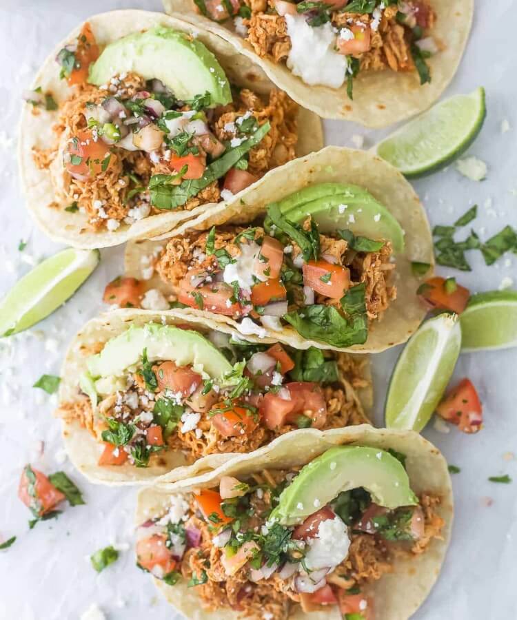 shredded chicken tacos