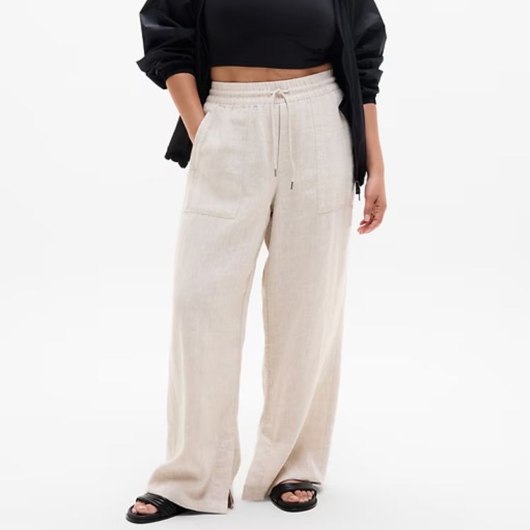 Linen High Rise Wide Leg Pant