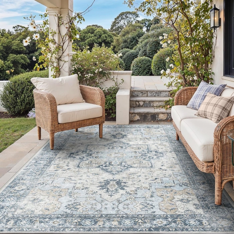 Vintage Blue Indoor/Outdoor Area Rug