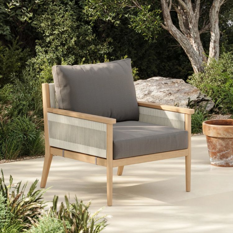 Wood & Rope Patio Arm Chair